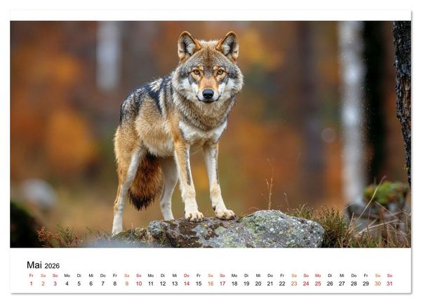 Produktbild: Im Reich der W&ouml;lfe (Wandkalender 2026 DIN A2 quer), CALVENDO Monatskalender