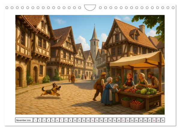 Produktbild: Farbenfrohes Mittelalter (Wandkalender 2026 DIN A4 quer), CALVENDO Monatskalender