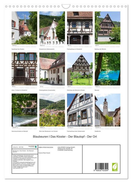 Produktbild: Blaubeuren I Das Kloster - Der Blautopf - Der Ort (Wandkalender 2026 DIN A3 hoch), CALVENDO Monatskalender