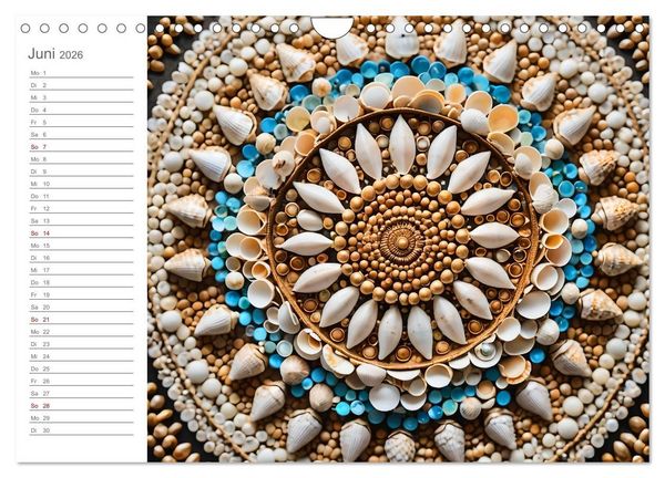 Produktbild: Natural Mandalas - Kraftvolle KI Mandalas aus Naturmaterialien (Wandkalender 2026 DIN A4 quer), CALVENDO Monatskalender