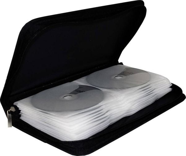 Produktbild: MediaRange CD Tasche 48 CDs/DVDs/Blu-rays Nylon Schwarz 1 St. (B x H x T) 28.9 x 4.9 x 16.1 mm BOX51