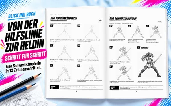 Produktbild: Anime & Manga zeichnen lernen - Schritt f&uuml;r Schritt zu deinen eigenen Figuren