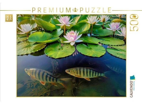 CALVENDO Puzzle Im Tanz der Seerosen. | 500 Teile Lege-Größe 48 × 36 cm Foto-Puzzle für glückliche Stunden