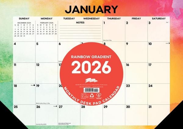 Produktbild: Rainbow Gradient 2026 17 X 12 Small Monthly Deskpad