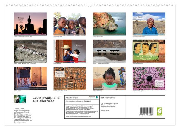 Produktbild: Lebensweisheiten aus aller Welt (hochwertiger Premium Wandkalender 2026 DIN A2 quer), Kunstdruck in Hochglanz
