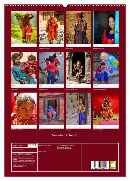 Produktbild: Menschen in Nepal (hochwertiger Premium Wandkalender 2027 DIN A2 hoch), Kunstdruck in Hochglanz