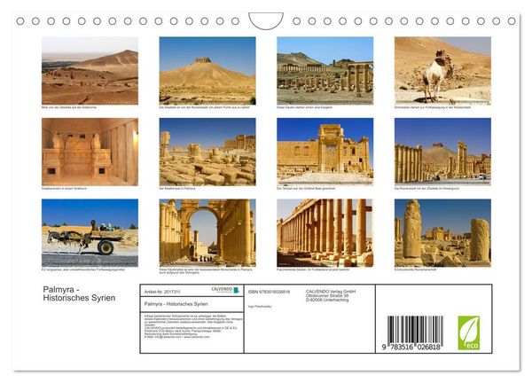 Produktbild: Palmyra - Historisches Syrien (Wandkalender 2026 DIN A4 quer), CALVENDO Monatskalender