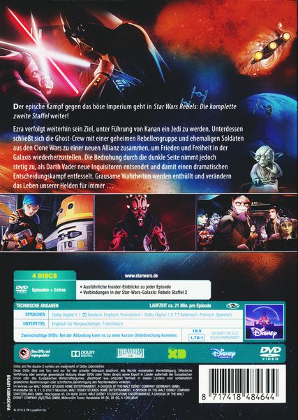 Produktbild: Star Wars Rebels - Die komplette zweite Staffel [4 DVDs]