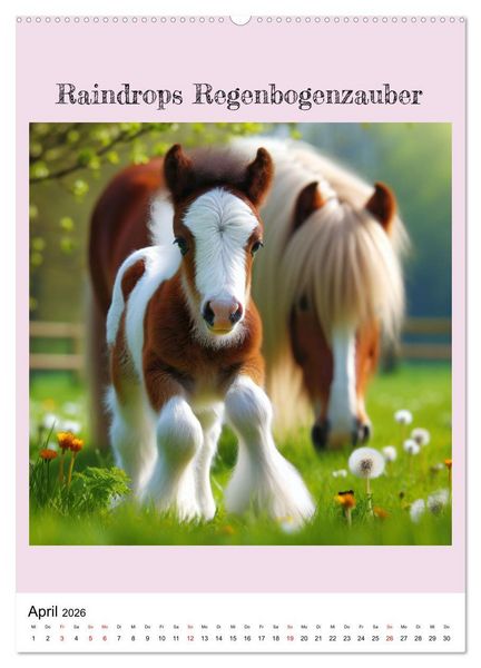 Produktbild: Tinker Ponys - Magische Momente, Gypsy Vanner f&uuml;r M&auml;dchen (Wandkalender 2026 DIN A2 hoch), CALVENDO Monatskalender