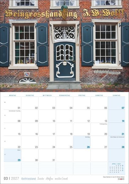 Produktbild: Ostfriesland Kalender 2027 - Inseln &middot; H&auml;fen &middot; weites Land