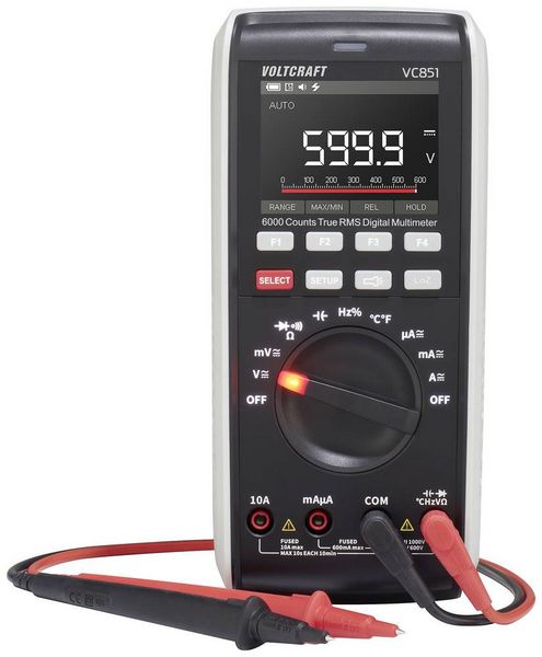 Produktbild: VOLTCRAFT VC851 Hand-Multimeter digital LoZ CAT III 1000 V, CAT IV 600 V Anzeige (Counts): 6000