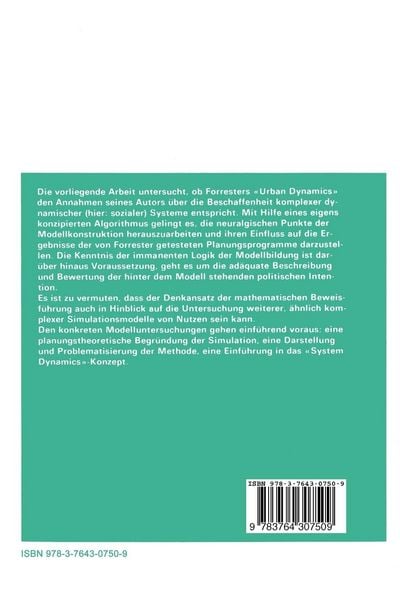 Produktbild: Der Beitrag komplexer Stadtsimulationsmodelle (vom Forrester-Typ) zur Analyse und Prognose gro&szlig;st&auml;dtischer Systeme
