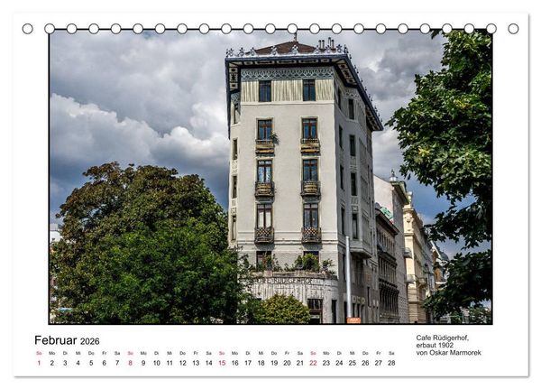 Produktbild: Jugendstil-Baukunst in Wien (Tischkalender 2026 DIN A5 quer), CALVENDO Monatskalender