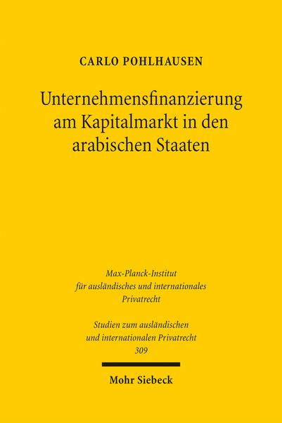 Produktbild: Unternehmensfinanzierung am Kapitalmarkt in den arabischen Staaten