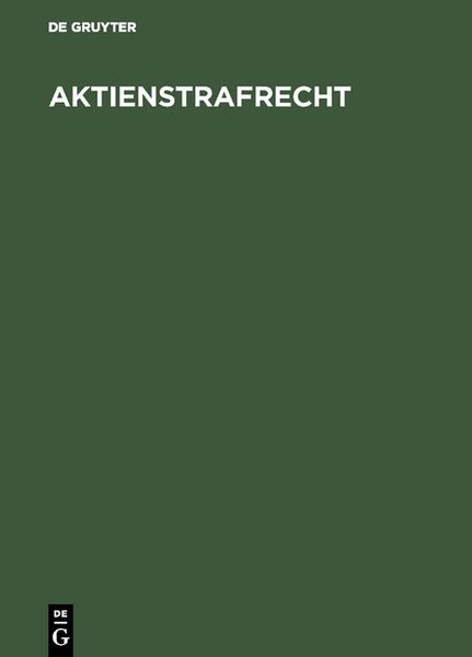Produktbild: Aktienstrafrecht