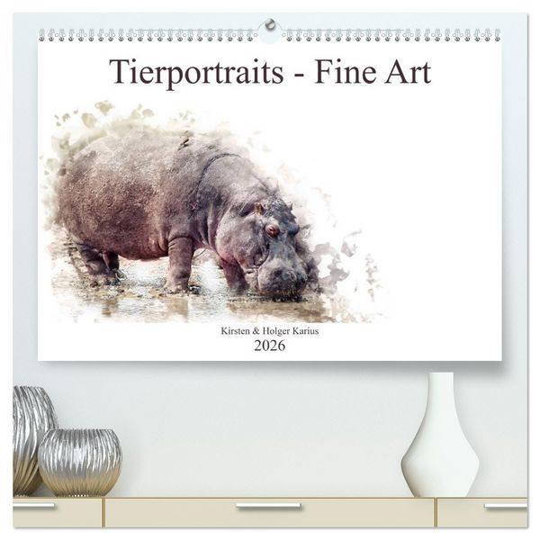 Produktbild: Tierportraits - Fine Art (hochwertiger Premium Wandkalender 2026 DIN A2 quer), Kunstdruck in Hochglanz