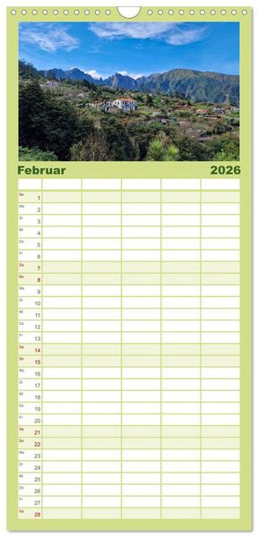 Produktbild: Familienplaner 2026 - Fr&uuml;hlingstraum Madeira mit 5 Spalten (Wandkalender, 21 x 45 cm) CALVENDO