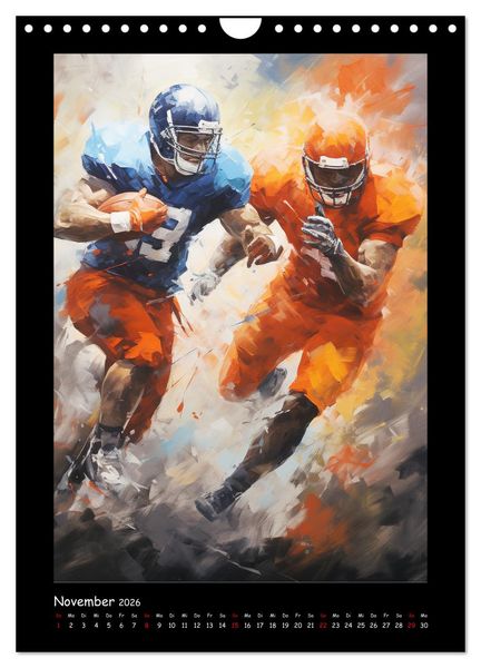 Produktbild: American Football. Paintings (Wandkalender 2026 DIN A4 hoch), CALVENDO Monatskalender