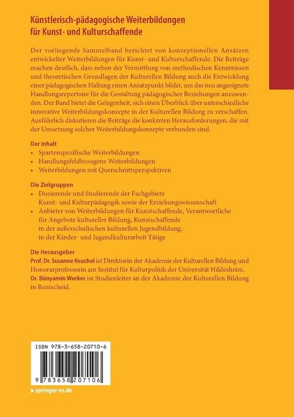 Produktbild: K&uuml;nstlerisch-p&auml;dagogische Weiterbildungen f&uuml;r Kunst- und Kulturschaffende