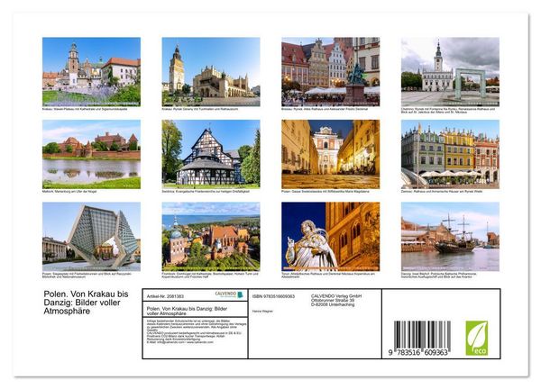 Produktbild: Polen. Von Krakau bis Danzig: Bilder voller Atmosph&auml;re (Wandkalender 2026 DIN A4 quer), CALVENDO Monatskalender