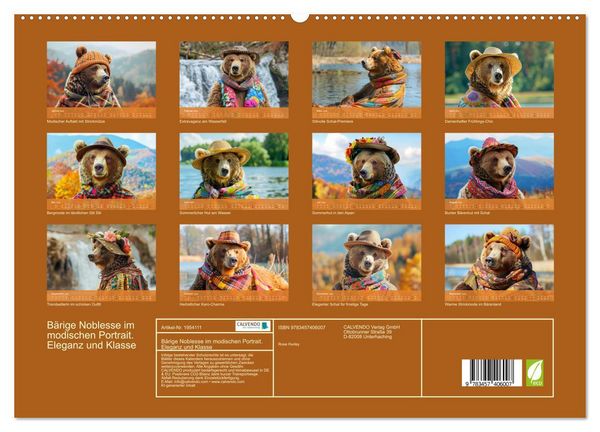 Produktbild: B&auml;rige Noblesse im modischen Portrait. Eleganz und Klasse (hochwertiger Premium Wandkalender 2026 DIN A2 quer), Kunstdruck in Hochglanz