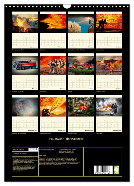 Produktbild: Feuerwehr - der Kalender (Wandkalender 2026 DIN A3 hoch), CALVENDO Monatskalender