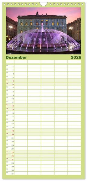 Produktbild: Familienplaner 2026 - Die zeitlose Sch&ouml;nheit von Genua mit 5 Spalten (Wandkalender, 21 x 45 cm) CALVENDO