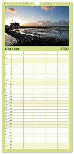 Produktbild: Familienplaner 2027 - Wangerooge &ndash; Eine Perle in der Nordsee. mit 5 Spalten (Wandkalender, 21 x 45 cm) CALVENDO