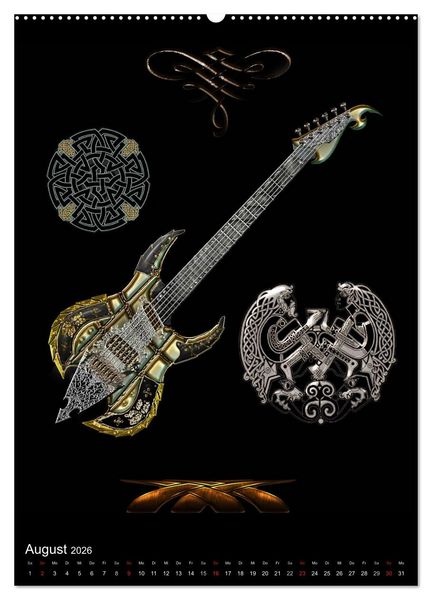 Produktbild: Heroische Gitarren (Wandkalender 2026 DIN A2 hoch), CALVENDO Monatskalender