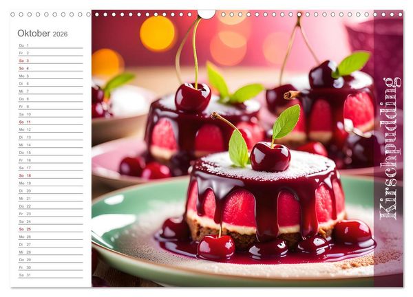 Produktbild: Kirschlust - K&ouml;stlichkeiten aus und mit Kirschen (Wandkalender 2026 DIN A3 quer), CALVENDO Monatskalender
