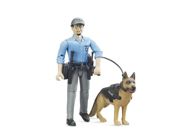Produktbild: Bruder 62150 bworld Polizist mit Hund
