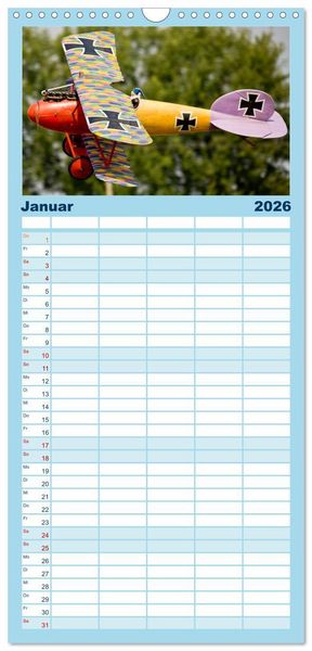 Produktbild: Familienplaner 2026 - Modellflieger mit 5 Spalten (Wandkalender, 21 x 45 cm) CALVENDO