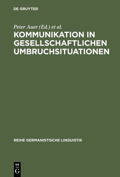 Produktbild: Kommunikation in gesellschaftlichen Umbruchsituationen