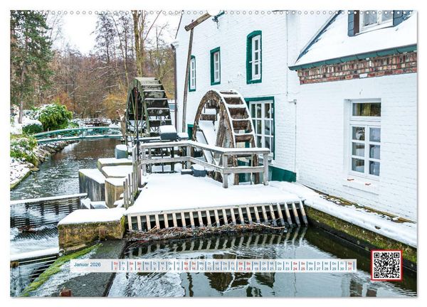Produktbild: Wasserm&uuml;hlen Panorama Niederrhein Br&uuml;ggen-Wegberg (hochwertiger Premium Wandkalender 2026 DIN A2 quer), Kunstdruck in Hochglanz