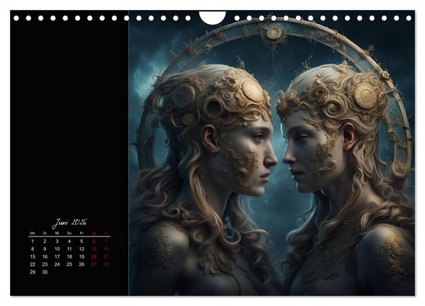 Produktbild: KI Tierkreiszeichen (Wandkalender 2026 DIN A4 quer), CALVENDO Monatskalender