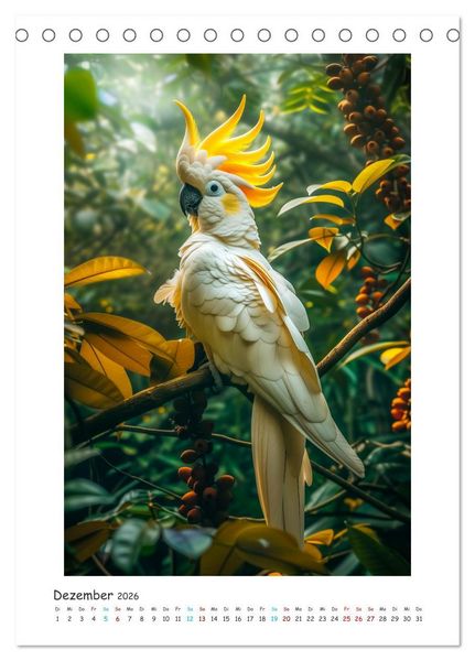 Produktbild: Exotische Sch&ouml;nheiten - pr&auml;chtig bunte V&ouml;gel (Tischkalender 2026 DIN A5 hoch), CALVENDO Monatskalender