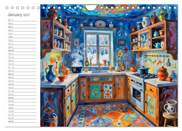 Produktbild: Painted Kitchen Moments - Twelve expressive interiors (Wall Calendar 2027 DIN A4 landscape), CALVENDO 12 Month Wall Calendar