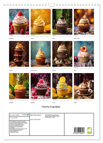 Produktbild: Yummy Cupcakes (Wall Calendar 2026 DIN A3 portrait), CALVENDO 12 Month Wall Calendar