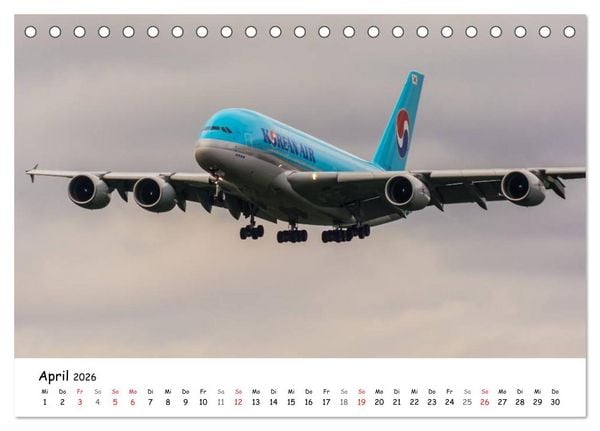 Produktbild: Airliners in Frankfurt (Tischkalender 2026 DIN A5 quer), CALVENDO Monatskalender