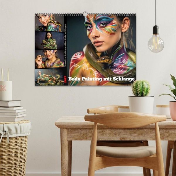 Produktbild: Body Painting mit Schlange (Wandkalender 2027 DIN A3 quer), CALVENDO Monatskalender