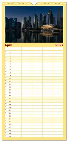 Produktbild: Familienplaner 2027 - Singapur: Zwischen Wolkenkratzern und Superb&auml;umen mit 5 Spalten (Wandkalender, 21 x 45 cm) CALVENDO