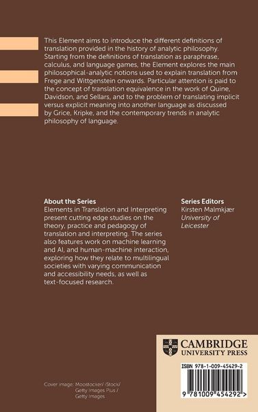 Produktbild: Translation in Analytic Philosophy