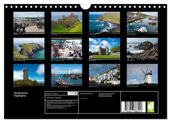 Produktbild: Nordirlands Highlights (Wandkalender 2026 DIN A4 quer), CALVENDO Monatskalender