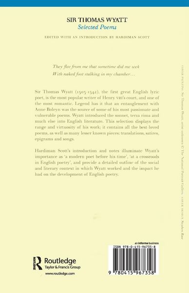 Produktbild: Selected Poems of Sir Thomas Wyatt