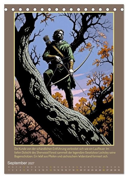 Produktbild: Ritter Ivanhoe, Ehre und Schatten (Tischkalender 2027 DIN A5 hoch), CALVENDO Monatskalender