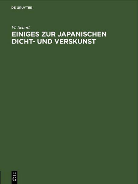 Produktbild: Einiges zur japanischen Dicht- und Verskunst
