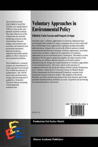 Produktbild: Voluntary Approaches in Environmental Policy