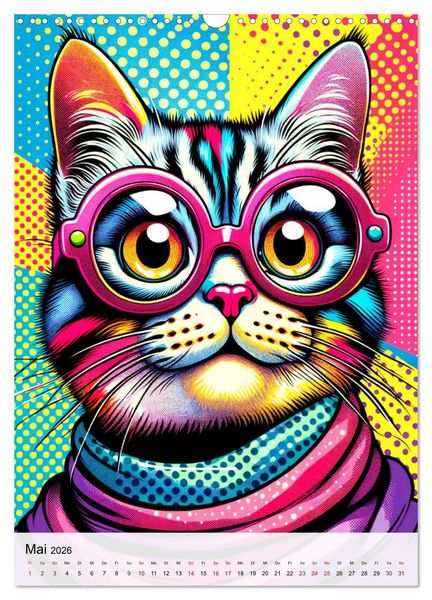 Produktbild: Pop Art - In der &Auml;ra der K&uuml;nstlichen Intelligenz (Wandkalender 2026 DIN A3 hoch), CALVENDO Monatskalender
