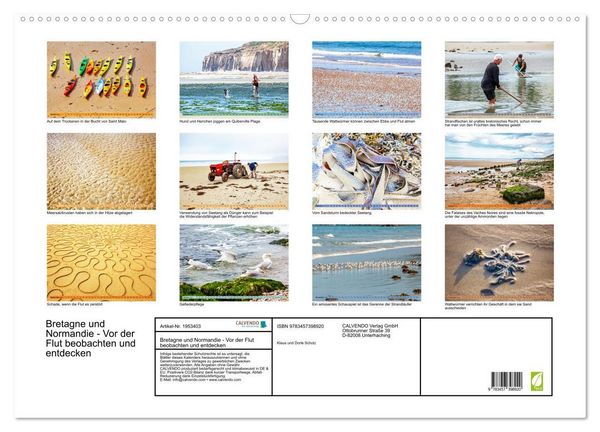 Produktbild: Bretagne und Normandie - Vor der Flut beobachten und entdecken (Wandkalender 2026 DIN A2 quer), CALVENDO Monatskalender