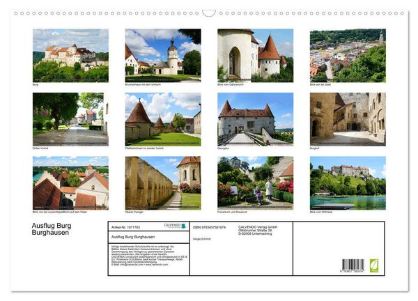 Produktbild: Ausflug Burg Burghausen (Wandkalender 2026 DIN A2 quer), CALVENDO Monatskalender